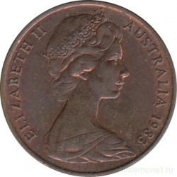 Монета. Австралия. 2 цента 1983 год.