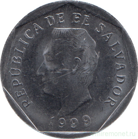 Монета. Сальвадор. 10 сентаво 1999 год.
