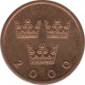 Аверс. Монета. Швеция. 50 эре 2000 год.