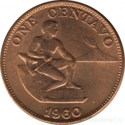 Монета. Филиппины. 1 сентаво 1960 год.