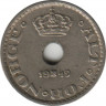 Монета. Норвегия. 10 эре 1949 год. ав.