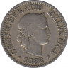 Монета. Швейцария. 10 раппенов 1882 год. ав.
