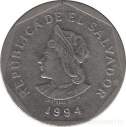 Монета. Сальвадор. 1 колон 1994 год.