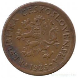 Монета. Чехословакия. 10 геллеров 1935 год.