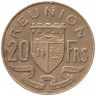 Монета. Реюньон. 20 франков 1955 год.