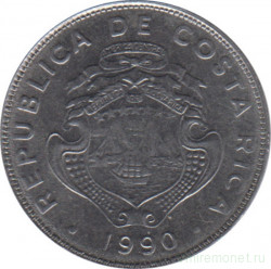 Монета. Коста-Рика. 50 сентимо 1990 год.