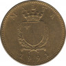 Монета. Мальта. 1 цент 1991 год. ав.