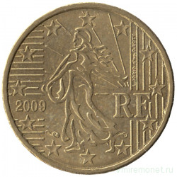 Монета. Франция. 10 центов 2009 год.