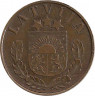 Монета. Латвия. 2 сантима 1937 год.