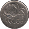 Реверс. Монета. Мальта. 5 центов 1998 год.