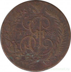 Монета. Россия. 2 копейки 1788 год. М.М. Перечекан с 4 копеек 1762 года.