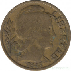 Монета. Аргентина. 20 сентаво 1942 год. Алюминиевая бронза.