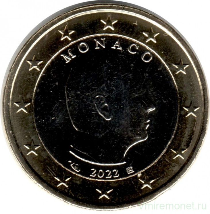 Монета. Монако. 1 евро 2022 год.