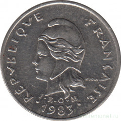 Монета. Французская Полинезия. 10 франков 1983 год.
