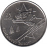 Монета. Канада. 25 центов 2007 год. XXI зимние Олимпийские игры. Ванкувер 2010. Горные лыжи. ав.