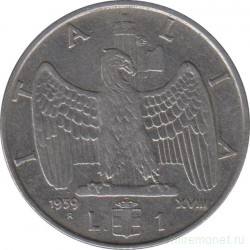 Монета. Италия. 1 лира 1939 (XVIII) год. Магнитная.