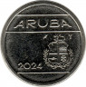 Монета. Аруба. 10 центов 2024 год.