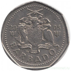 Монета. Барбадос. 1 доллар 2005 год. 