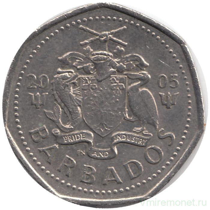 Монета. Барбадос. 1 доллар 2005 год. 