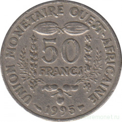 Монета. Западноафриканский экономический и валютный союз (ВСЕАО). 50 франков 1995 год.