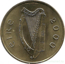 Монета. Ирландия. 20 пенсов 2000 год.