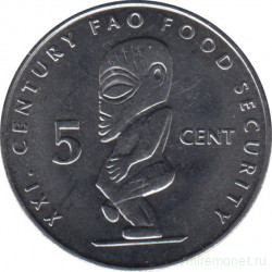 Монета. Острова Кука. 5 центов 2000 год. ФАО.