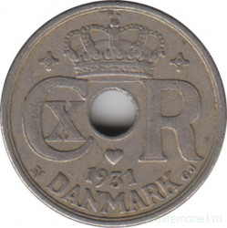 Монета. Дания. 10 эре 1931 год.