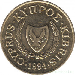 Монета. Кипр. 20 центов 1994 год.