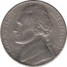  Монета. США. 5 центов 1998 год. Монетный двор P. ав.
