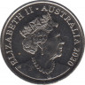 Монета. Австралия. 5 центов 2020 год. ав.