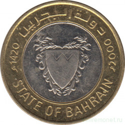 Монета. Бахрейн. 100 филсов 2000 год.