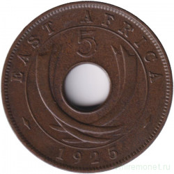 Монета. Британская Восточная Африка. 5 центов 1925 год.