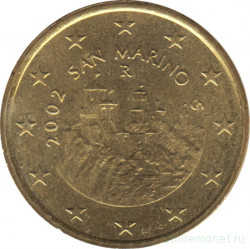 Монета. Сан-Марино. 50 центов 2002 год.