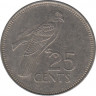 Монета. Сейшельские острова. 25 центов 1989 год. рев.