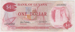 Банкнота. Гайана. 1 доллар 1966 - 1992 года. Тип 21d.