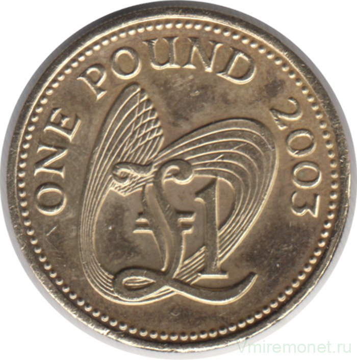Монета. Гернси. 1 фунт 2003 год.