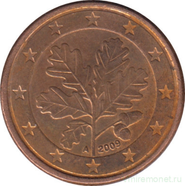 Монета. Германия. 1 цент 2009 год. (A).