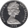 Монета. Новая Зеландия. 1 доллар 1974 год. X игры содружества. Серебро. рев.