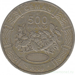 Монета. Центральноафриканский экономический и валютный союз (ВЕАС). 500 франков 2006 год.