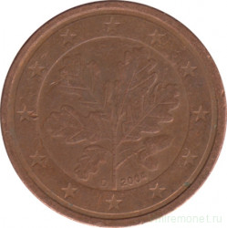 Монета. Германия. 2 цента 2004 год. (D).