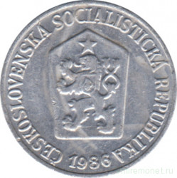 Монета. Чехословакия. 1 геллер 1986 год.