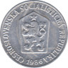  Монета. Чехословакия. 1 геллер 1986 год. ав.