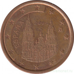 Монета. Испания. 5 центов 2004 год.
