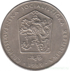 Монета. Чехословакия. 2 кроны 1989 год.