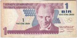 Банкнота. Турция. 1 лира 2005 год. Тип 216.