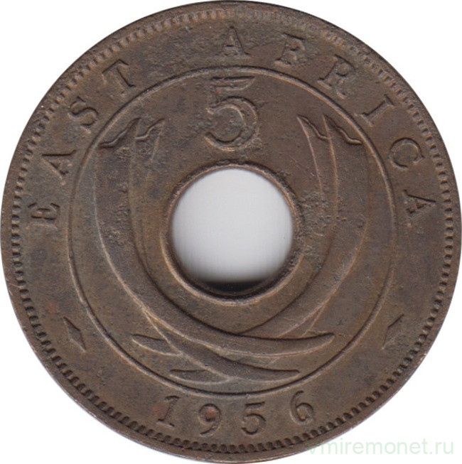 Монета. Британская Восточная Африка. 5 центов 1956 год. (H).