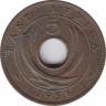 Монета. Британская Восточная Африка. 5 центов 1956 год. (H). ав.