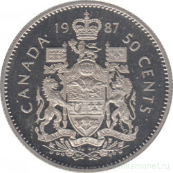 Монета. Канада. 50 центов 1987 год.
