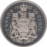 Монета. Канада. 50 центов 1987 год. ав.