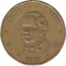Монета. Доминиканская республика. 1 песо 1997 год. ав.